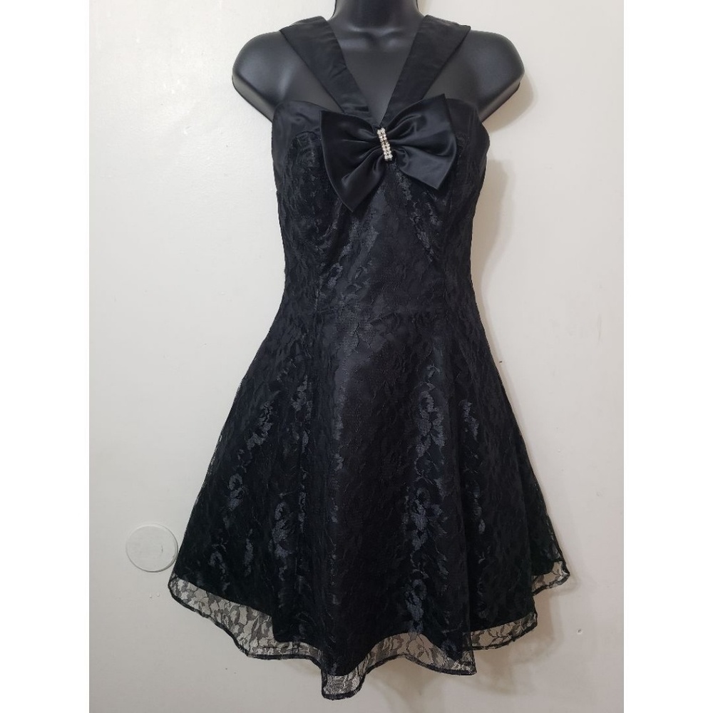 L.A. Glo black lace dress for Junior size 5/6.